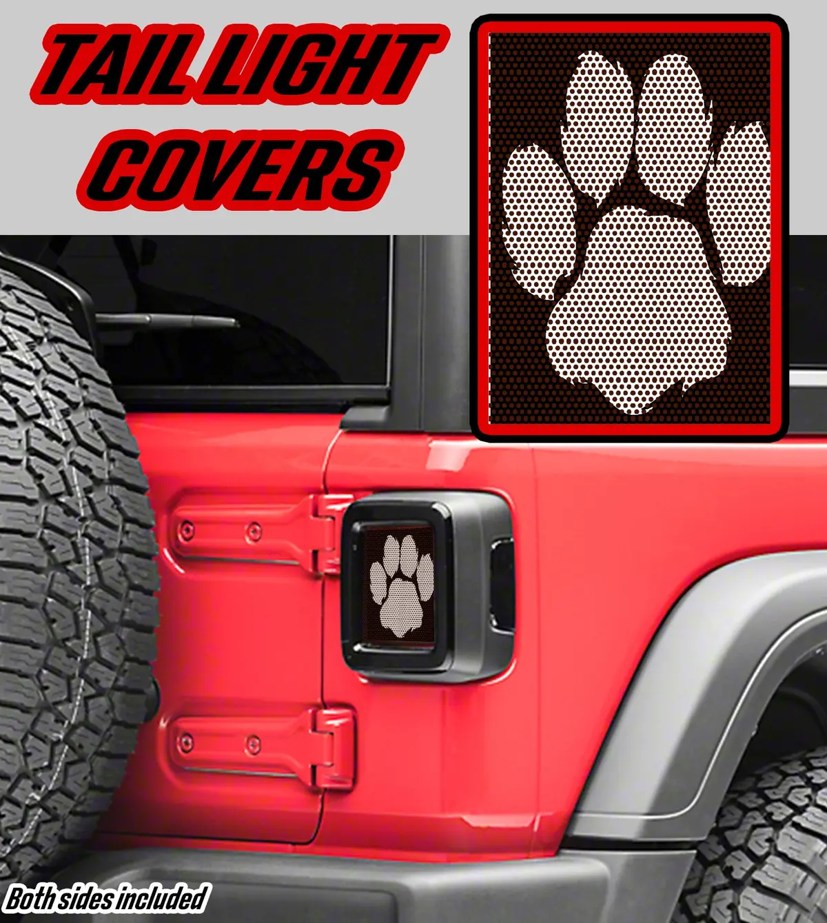 White Paw Print Taillight Cover Decal 1