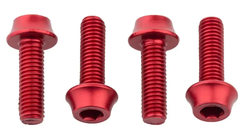 Wolf Tooth Water Bottle Cage Bolts, 4Pc - Red 1