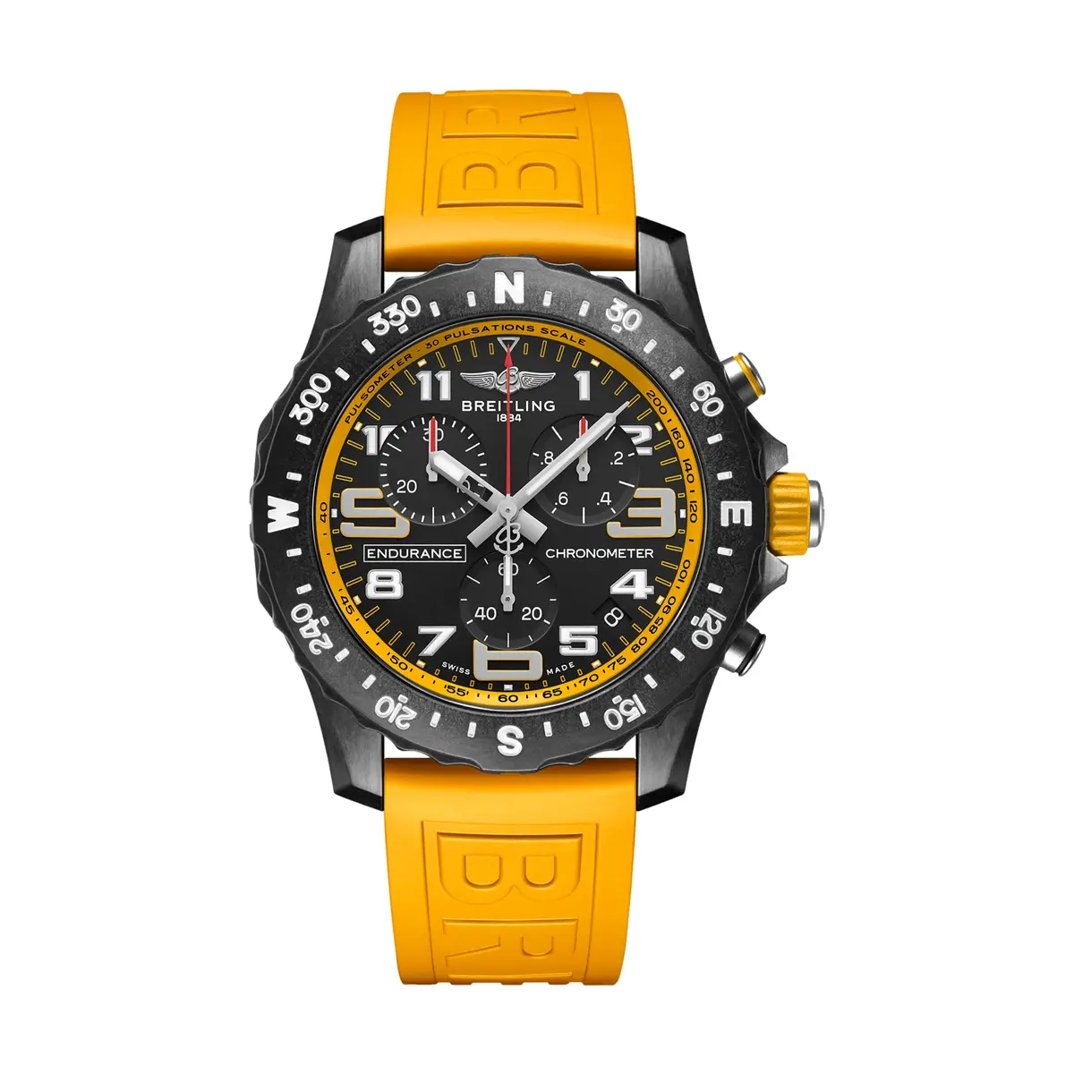Endurance Pro Breitlight® 44Mm - Black On Yellow Rubber Strap 1