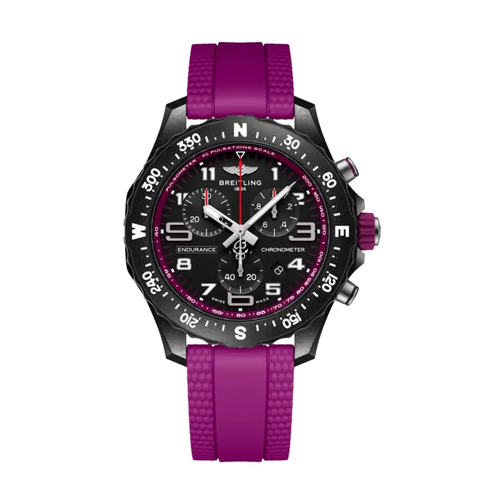 Endurance Pro 38Mm - Purple On Rubber Strap 1