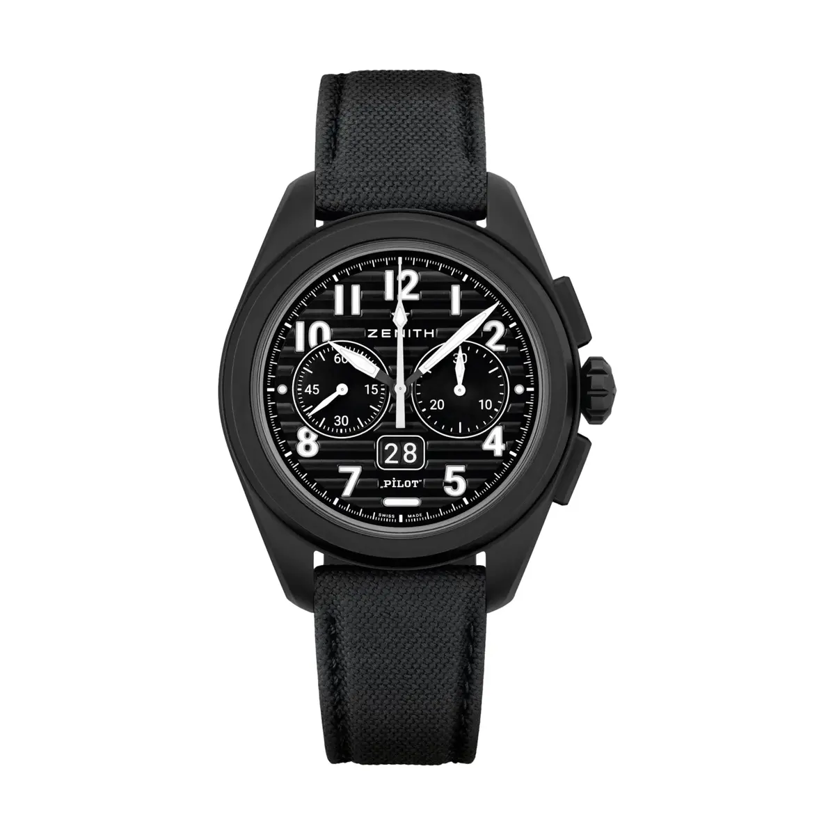 Pilot Chronograph Flyback Big Date Ceramic 42.5Mm - Black On Rubber Strap 1