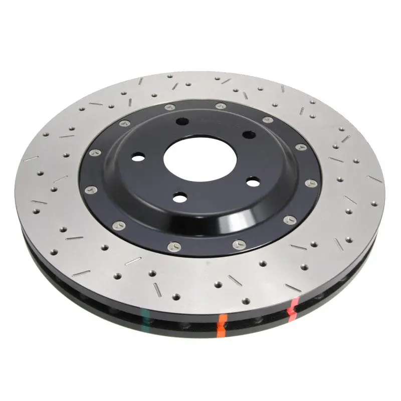 Dba 5000 Series Two-Piece Front Rotor For 2004 Subaru Sti – Drilled & Slotted, 10-Bolt, Black Hat 1