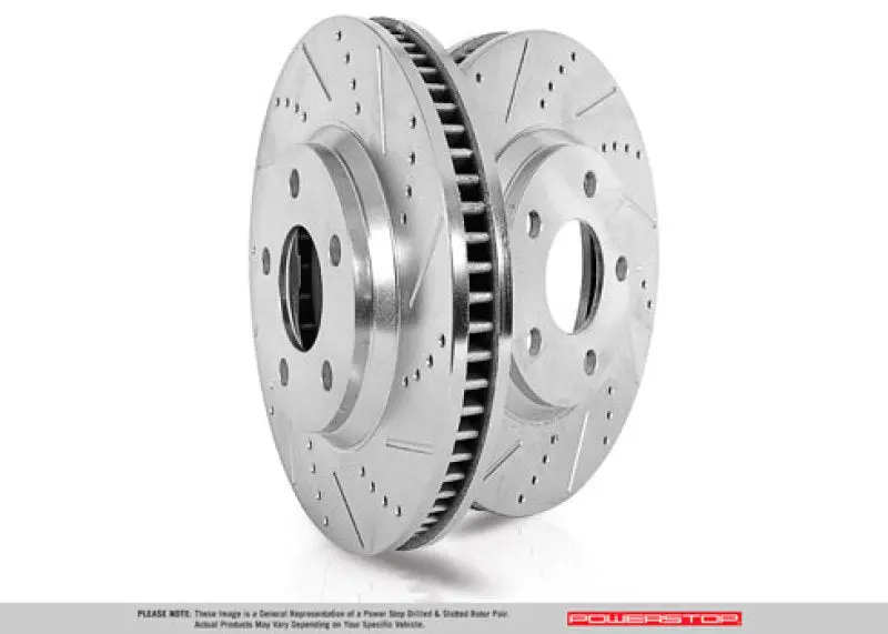 Power Stop Evolution Drilled & Slotted Rear Brake Rotors – Pair, For 2020–2021 Chevrolet Corvette 1