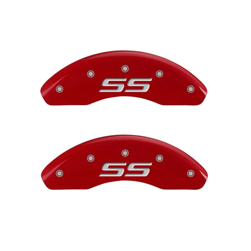 Mgp Engraved Caliper Covers – Monte Carlo–Style Front And Rear Set With Ss Red Finish And Silver Chrome Accents 1