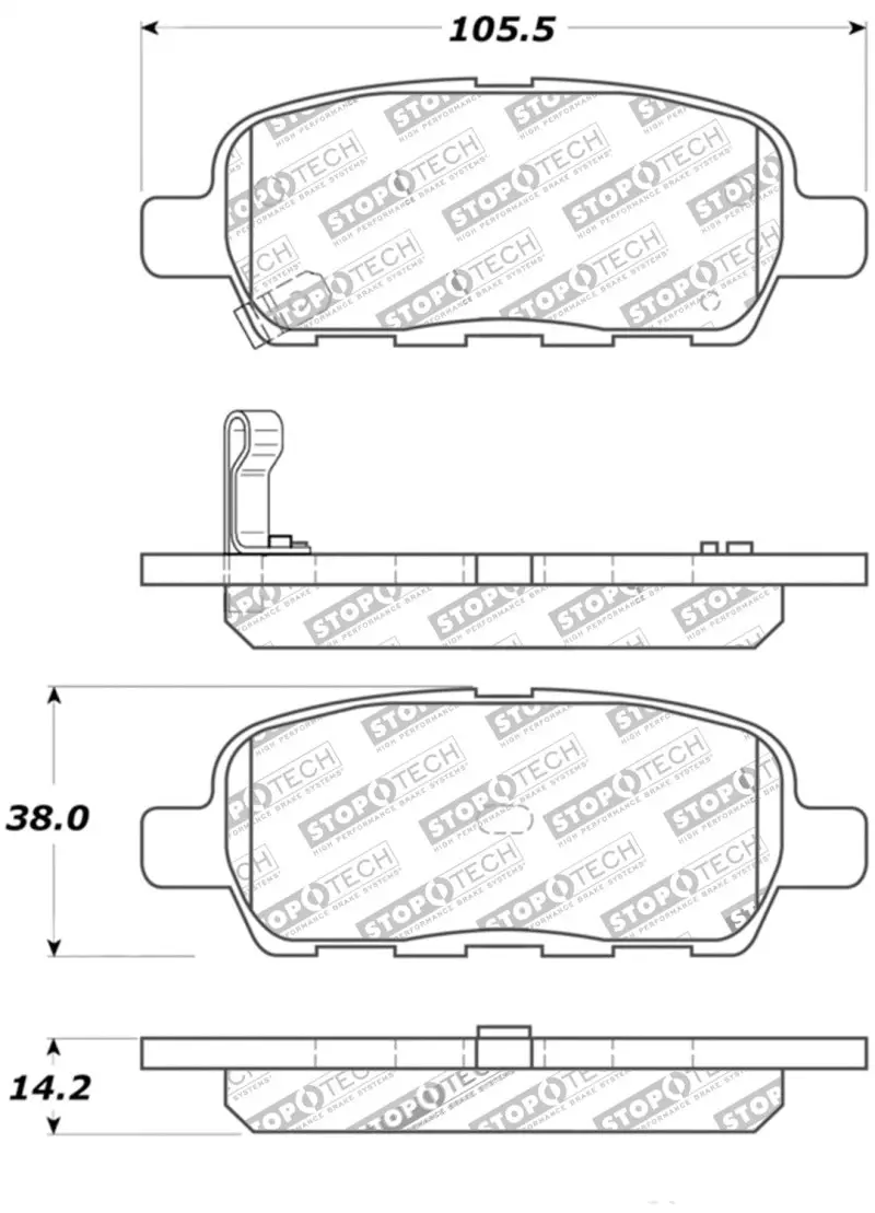 Stoptech Street Touring Rear Brake Pads For 2003–2009 Nissan 350Z 1