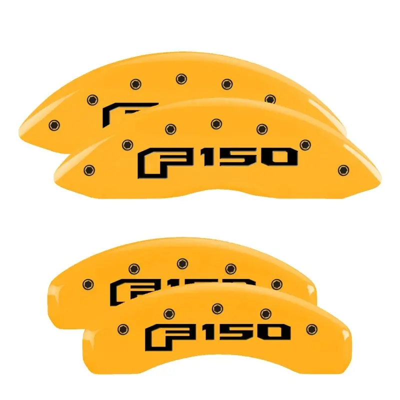 Mgp 4 Caliper Covers Engraved Front & Rear Oval Logo/Ford Yellow Finish Black Char 2014 Ford F-150 1