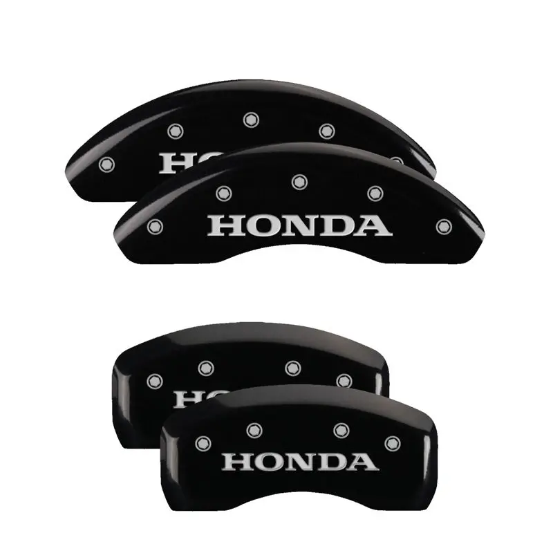 Mgp Engraved 4-Piston Caliper Covers – Front & Rear, Black Finish With Silver Accent 2