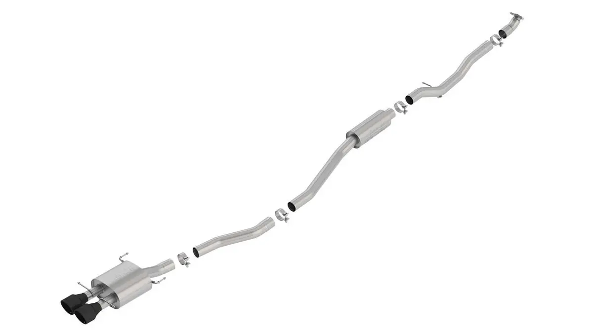 Borla S-Type Cat-Back Exhaust System — 2.75-Inch Diameter With Ceramic-Coated Black Tip For 2017–2021 Honda Civic Si (1.5L Turbo) 1