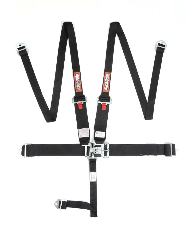 Racequip Black Hans-Compatible 5-Point Racing Harness 1