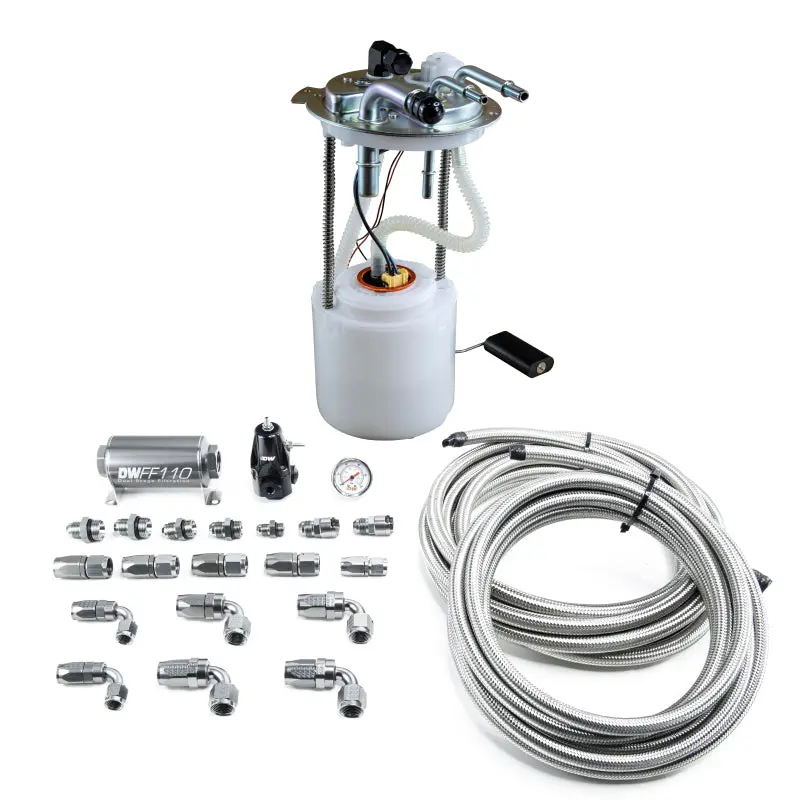 Deatschwerks Dw400 Fuel Pump Module & Stainless Steel Return Plumbing Kit For 2005–2019 Gmc Yukon/Tahoe/Suburban 1