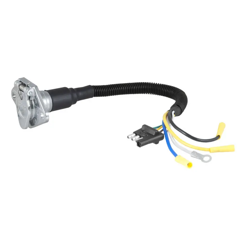 Curt Electrical Adapter – Converts 4-Way Flat Vehicle Plug To 6-Way Round Trailer Connector 1