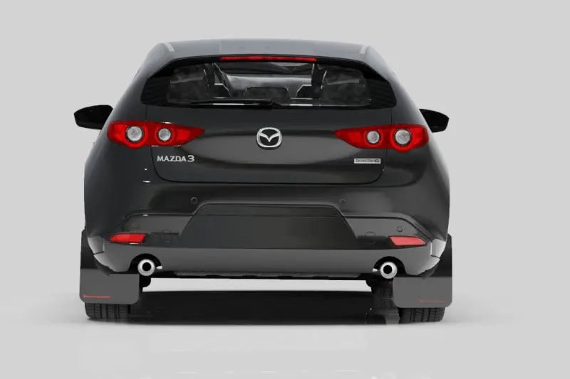 Rally Armor Ur Series Black Mud Flaps With Red Logo – Fit 2019+ Mazda3 Gt Sport Hatchback 2