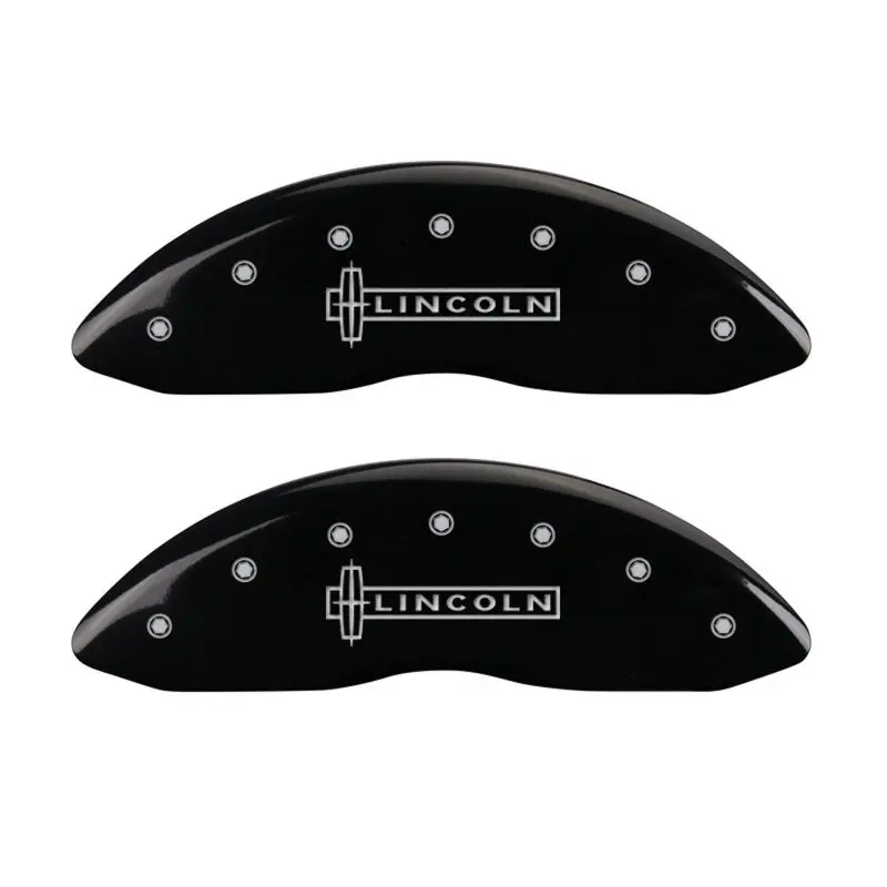 Mgp Engraved Caliper Covers – Lincoln Star Logo Rear, Front Custom Engraving – Black With Silver Chrome 1