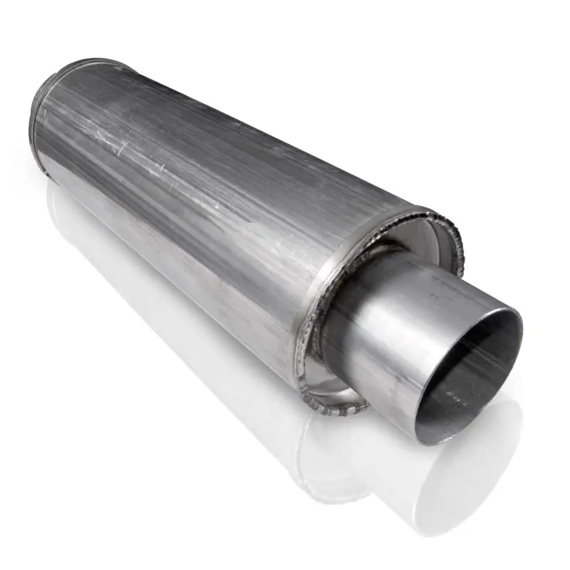 Stainless Works Vintage-Style Round Muffler – 2.25In Inlet/Outlet 1