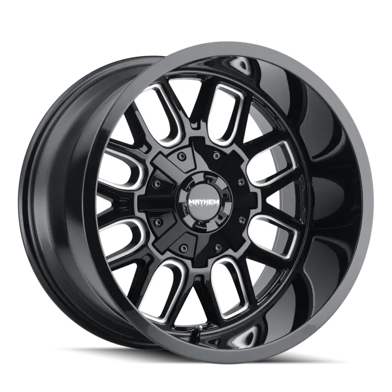 Mayhem Cogent Forged Alloy Wheel – 20X9", 5X127 Bolt Pattern, 0Mm Offset, 87Mm Hub Bore, Black With Machined Spokes 1