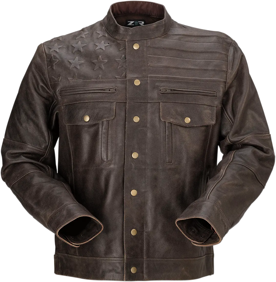 Z1R Deagle Premium Leather Motorcycle Jacket – Brown, Size Small (2810-3765) 1
