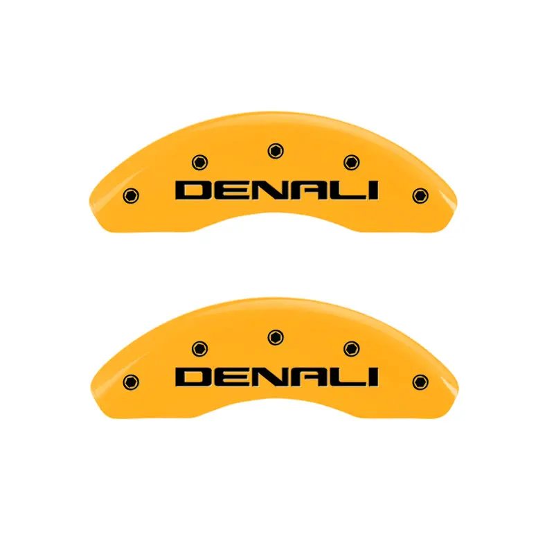 Mgp Engraved 4-Piece Caliper Cover Set – Front & Rear, Denali Yellow Finish With Black Chrome Accents 1