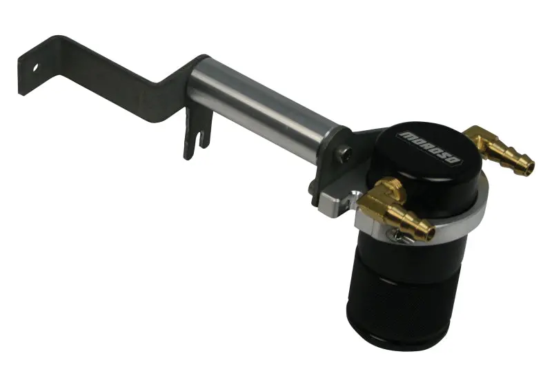 Moroso 12-15 Chevrolet Camaro Zl1 Air/Oil Separator Catch Can - Small Body - Billet Aluminum - Black 1