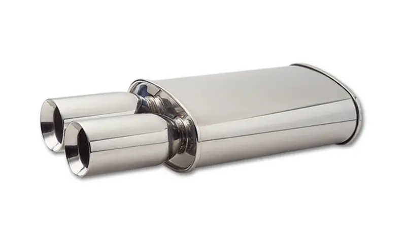 Vibrant Streetpower Oval Muffler With Dual 3.5-Inch Beveled Round Tips – 2.5-Inch Inlet Id 1