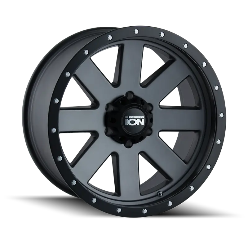 Ion Type 134 Matte Gunmetal/Black Beadlock Wheel – 18X9 With 0Mm Offset, 8X165.1 Lug Pattern 1