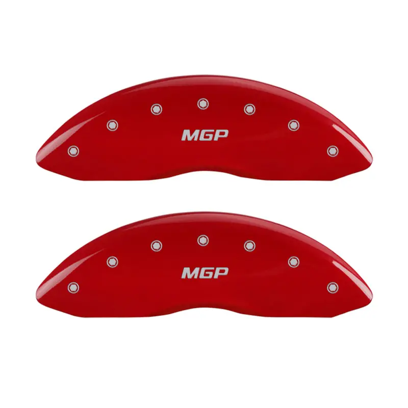 Mgp Engraved Caliper Covers – Front And Rear Set With Signature Red Finish And Silver Chrome Detailing 1