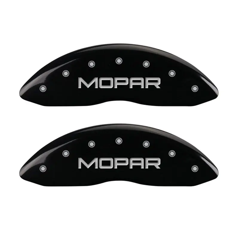 Mgp Engraved Caliper Covers – Front & Rear, Black Finish With Silver Lettering For Mopar Vehicles 1