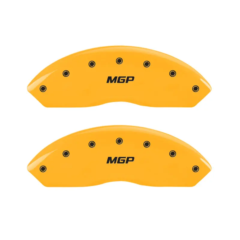 Mgp Engraved 4-Piece Caliper Cover Set — Front & Rear, Yellow Finish With Black Characters, Fit For 2006 Bmw 325I 1