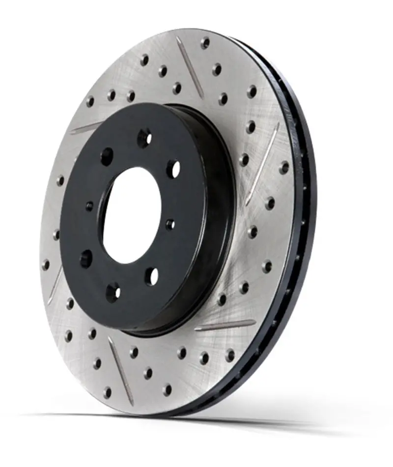 Stoptech Select Sport Slotted & Drilled Rear Rotor — Left-Side Fitment For Nissan Models 1