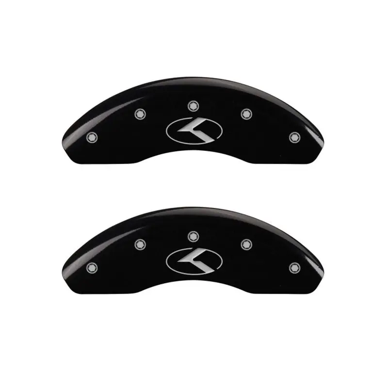 Mgp Custom Caliper Covers – Front & Rear, Black Finish With Silver Graphics For Kia Models 1