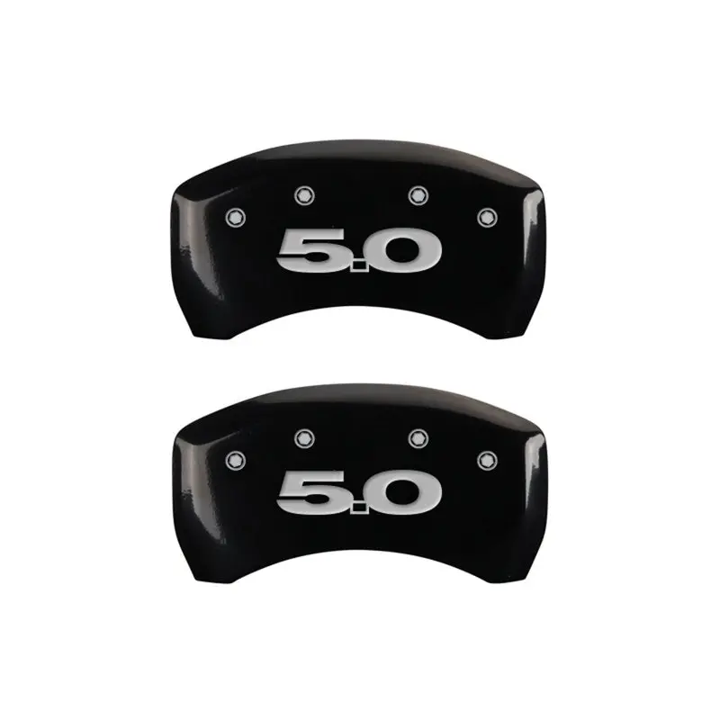 Mgp Engraved Rear Caliper Covers – Black Base With Silver Accent, Two-Piece Set 1