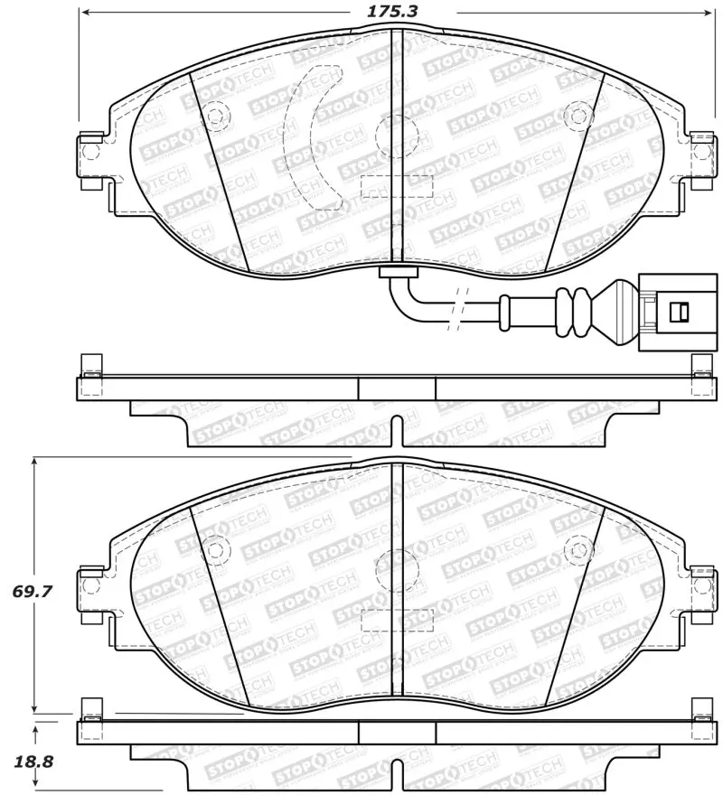 Stoptech Sport Front Brake Pads – 2012–2017 Volkswagen Cc 1