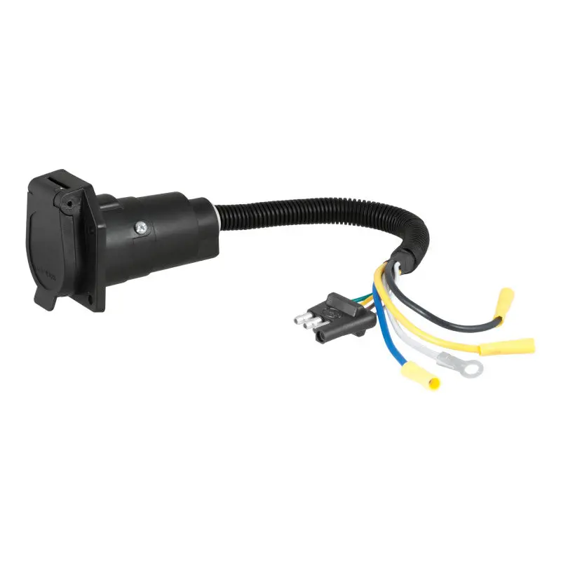 Curt Electrical Adapter – Converts 4-Way Flat Vehicle Connector To 7-Way Rv Blade Trailer Plug 1
