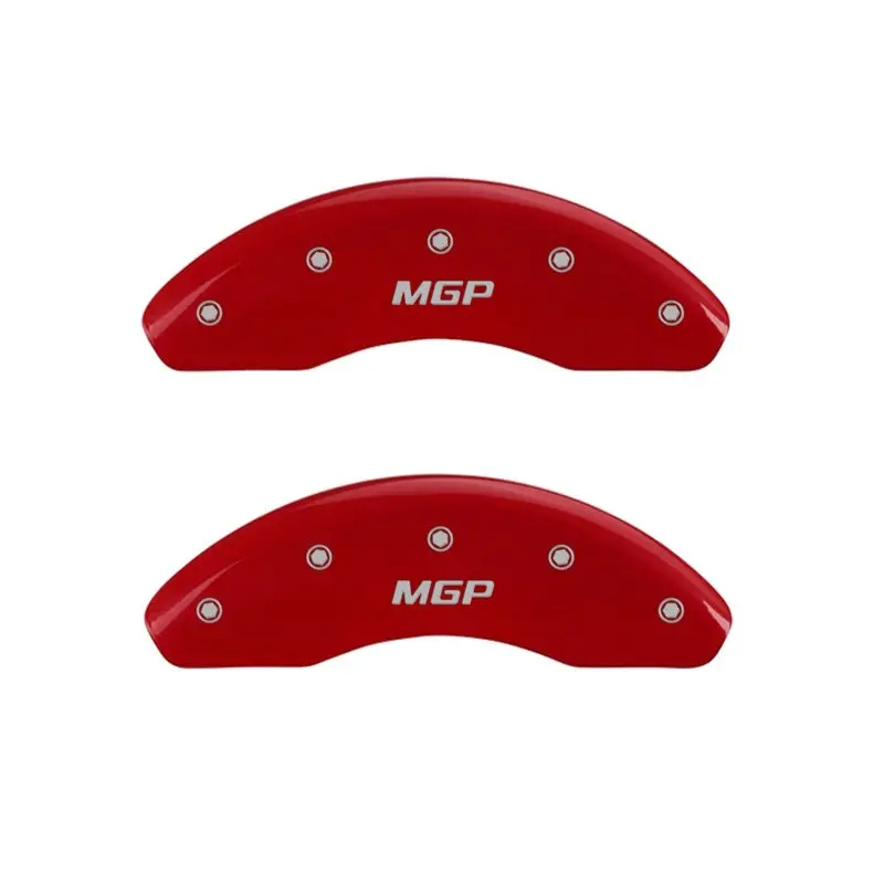 Mgp Front Set 2 Caliper Covers Engraved Front Mgp Red Finish Silver Ch 1