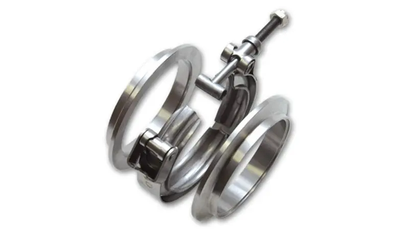 Vibrant T304 Stainless Steel V-Band Flange Kit – For 2" Od Tubing, Includes Two Flanges And One Clamp 1