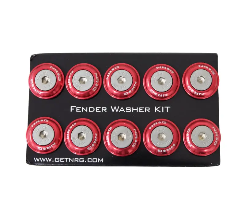 Nrg Red Fender Washer Kit With Rivets For Plastic Fenders – 10-Piece Set 1
